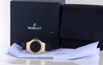 Thumbnail von Hublot 18K MDM Automatic 36mm Black Gold Rubber Top rar </h1>
