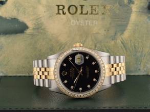 Thumbnail von Rolex Datejust 36 16233 Black Diamonds Dial - After Diamonds Bezel - Full Set 36mm