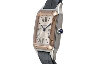 Thumbnail von Cartier Santos Dumont Stahl / Gold Quarz Damenuhr Ref. W2SA0012 B&P 2021