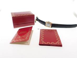 Thumbnail von Cartier Santos Dumont Paris Full Set Handaufzug aus 18 Karat Gelbgold 25 X 36 mm