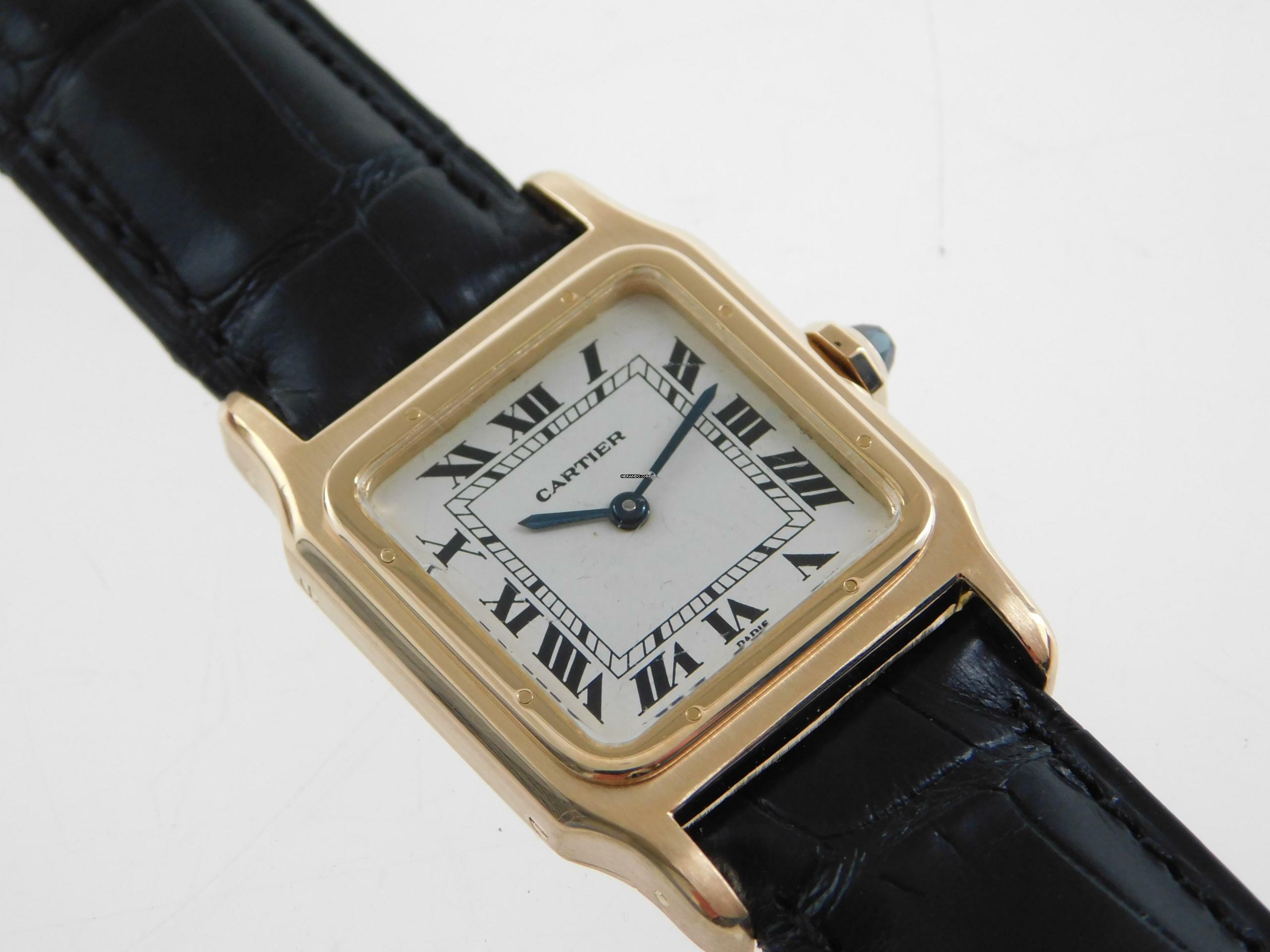  Cartier Santos Dumont Paris Full Set Handaufzug aus 18 Karat Gelbgold 25 X 36 mm 