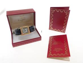 Thumbnail von Cartier Santos Dumont Paris Full Set Handaufzug aus 18 Karat Gelbgold 25 X 36 mm