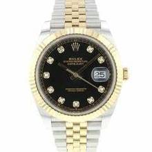 Thumbnail von Rolex Datejust 41 Steel / Gold / Fluted / Jubilee Black Diamond Dial Like NEW </h1>