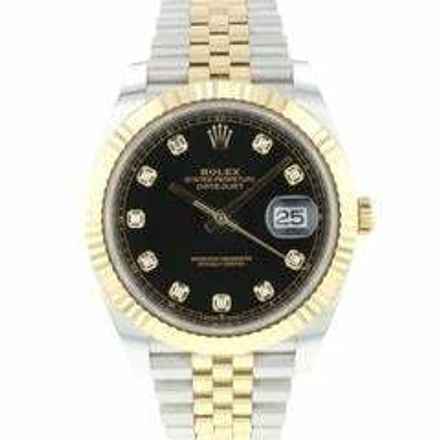  Rolex Datejust 41 Steel / Gold / Fluted / Jubilee Black Diamond Dial Like NEW </h1> 