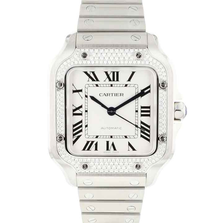  Cartier Santos MM Steel Factory Diamonds </h1> 