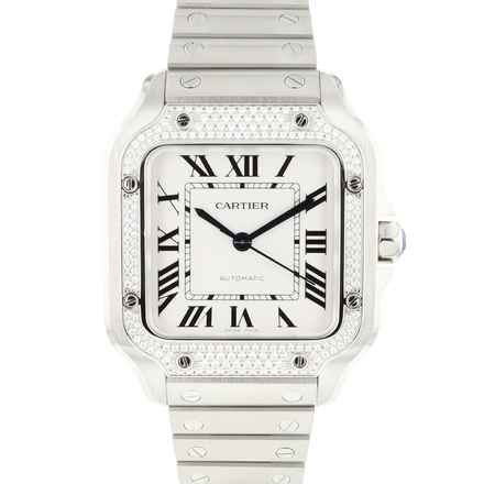  Cartier Santos MM Steel Factory Diamonds </h1> 