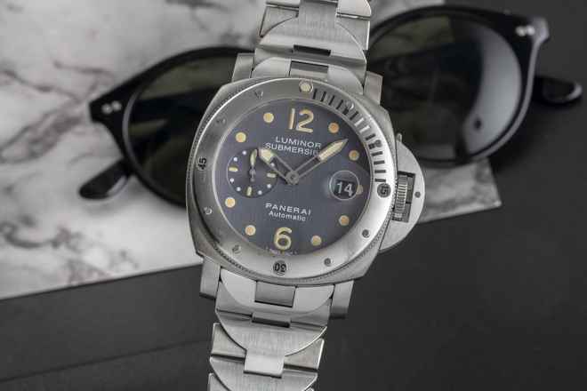  Panerai Submersible Stahl / Titan Automatik Herrenuhr Ref. PAM00106 B&P 2003 