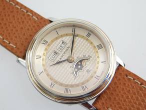 Thumbnail von Blancpain Villeret Handaufzug Triple Calendar Mondphase Stahl - Goldlünette 34 mm TOP Zustand seltene Herrenuhr </h1>