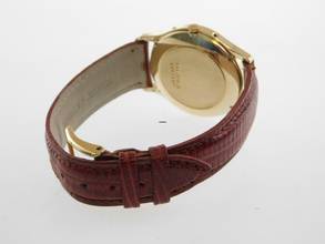 Thumbnail von Jaeger-LeCoultre Classic 18 Karat Gelbgold Triple Date Moon Automatik mit Eidechsband im Top Zustand seltene massiv 18 Karat Gelbgoldene Herrenuhr