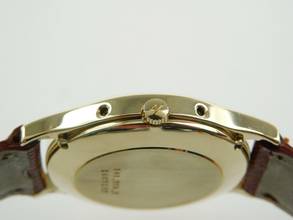 Thumbnail von Jaeger-LeCoultre Classic 18 Karat Gelbgold Triple Date Moon Automatik mit Eidechsband im Top Zustand seltene massiv 18 Karat Gelbgoldene Herrenuhr