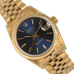  Rolex Datejust 31 68278 31MM Blue Soleil dial gold 18KT Full Set </h1> 