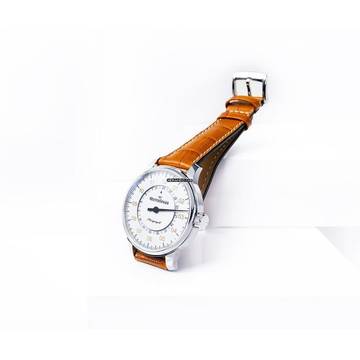  Meistersinger Perigraph Einzeiger Herrenuhr 38 mm Automatik â Weiss BM1101G 
