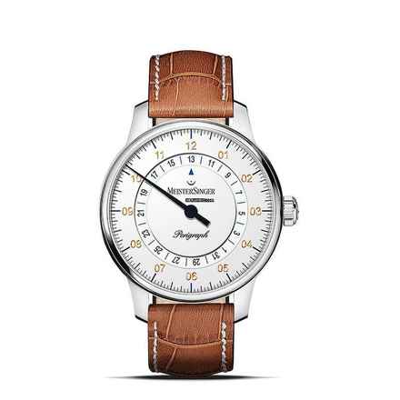  Meistersinger Perigraph Einzeiger Herrenuhr 38 mm Automatik â Weiss BM1101G 