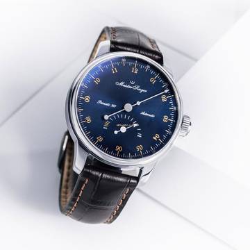  Meistersinger Primatic 365 Herrenuhr Automatik - Sonnenschliff Stahlblau mit Gold PR365917G 
