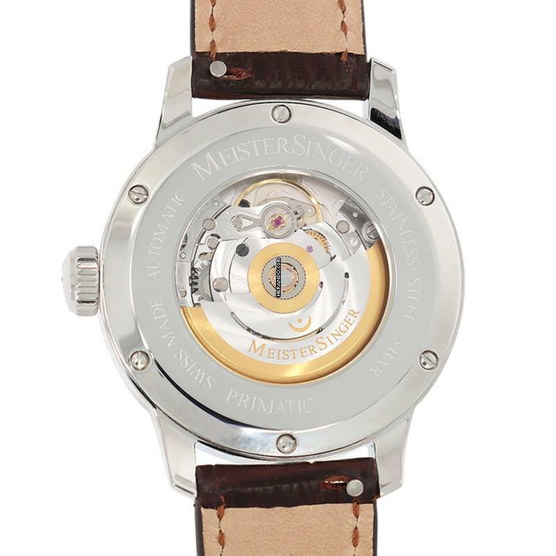 Thumbnail von Meistersinger Primatic 365 Herrenuhr Automatik - Sonnenschliff Stahlblau mit Gold PR365917G