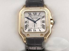 Thumbnail von Cartier Santos Mittleres Modell Wjsa0013 2023 Gelbgold 750 Diamanten Automatik 18kt Yellow Gold </h1>