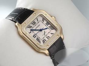 Thumbnail von Cartier Santos Mittleres Modell Wjsa0013 2023 Gelbgold 750 Diamanten Automatik 18kt Yellow Gold </h1>