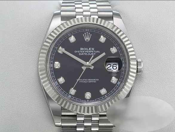  Rolex Datejust 41 41mm 126334 2021 Stahl Weißgold Diamanten Automatik Stahl Stainless Steel 18kt White Gold Jubilé-band Chronometer Oyster Black Dial  