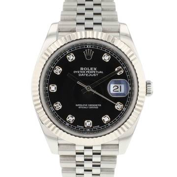  Rolex Datejust 41 Jubilee Fluted Black Diamond Dial </h1> 