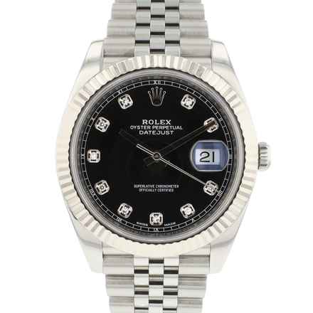  Rolex Datejust 41 Jubilee Fluted Black Diamond Dial </h1> 