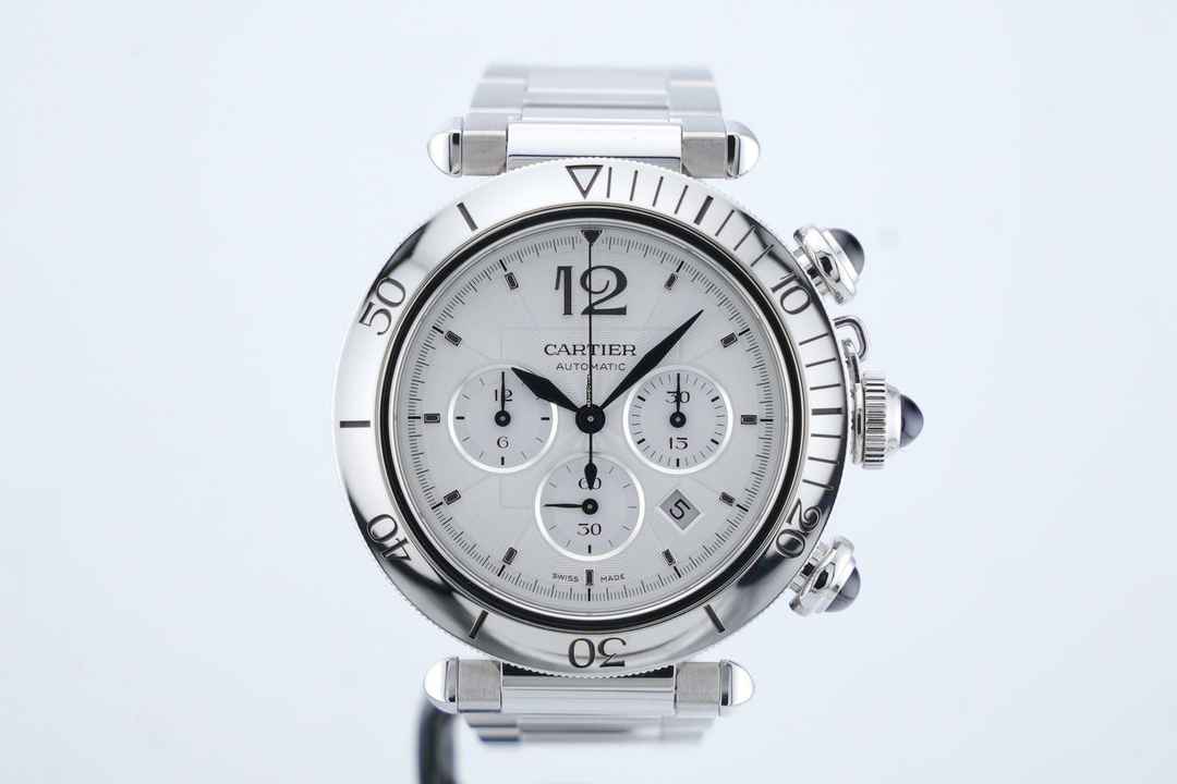  Cartier Pasha Chronograph Steel - With Box And Papers - WSPA0018 2024 