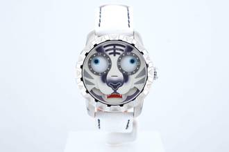 Thumbnail von Lucky Harvey White Tiger Moving Eyes - Lumed Dial - Unworn - Box+Papers - Limited To 2022 Pcs Tiger 2025