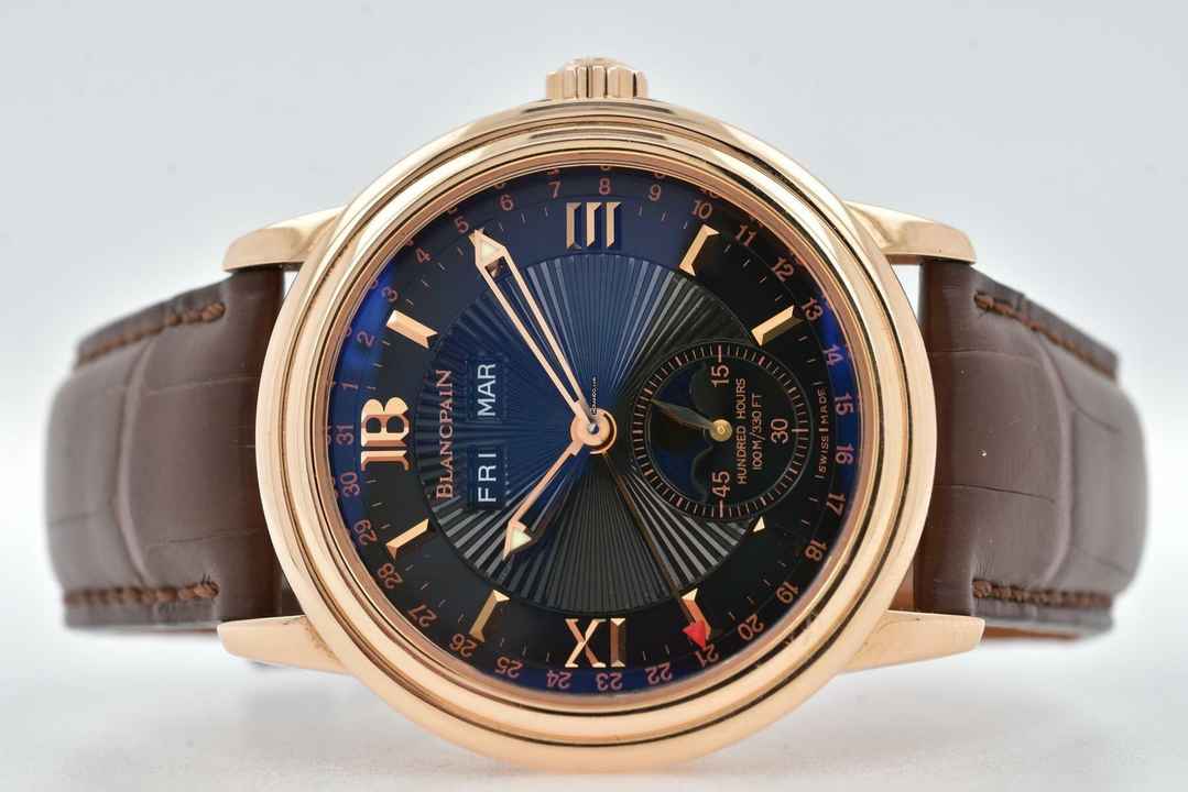  Blancpain Léman Moonphase Calendar Black Dial 18k Rose Gold Limited Edition 2763 </h1> 