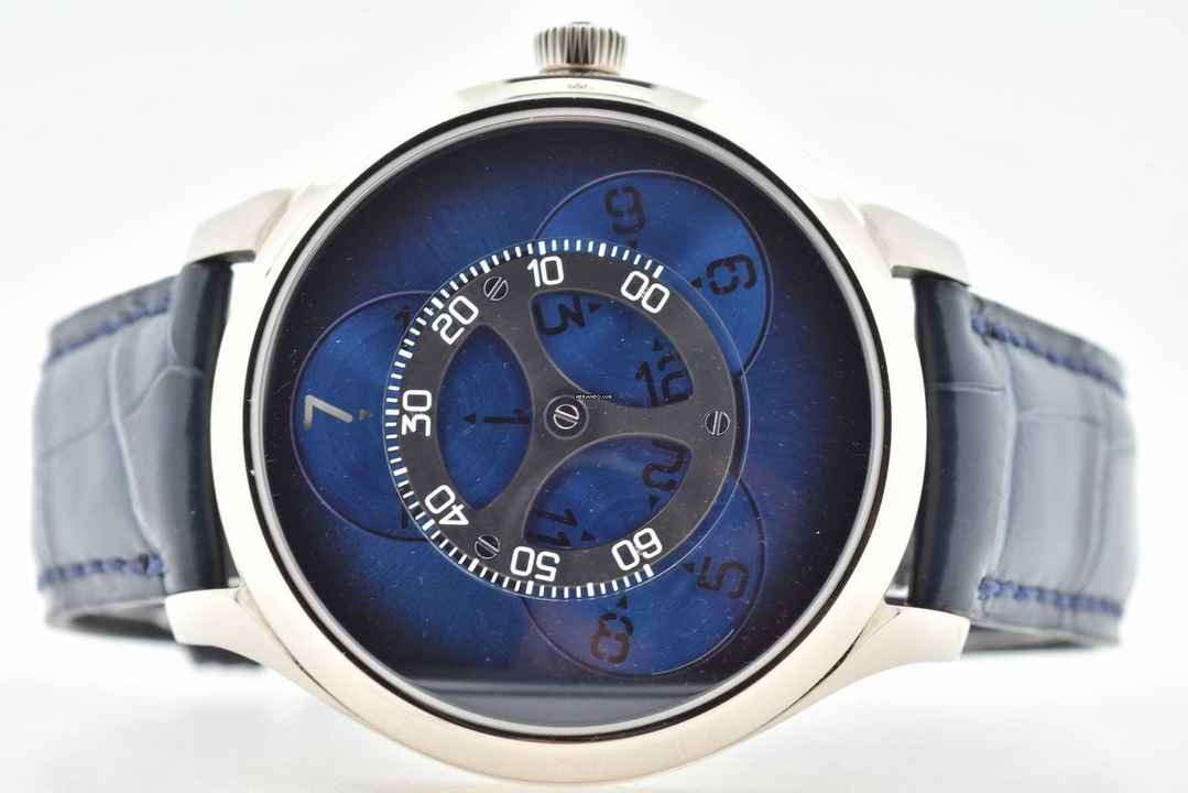  H.Moser & Cie. Endeavour Flying Hours Funky Blue 1806-0200 Limited Edition 60pcs 18k White Gold </h1> 