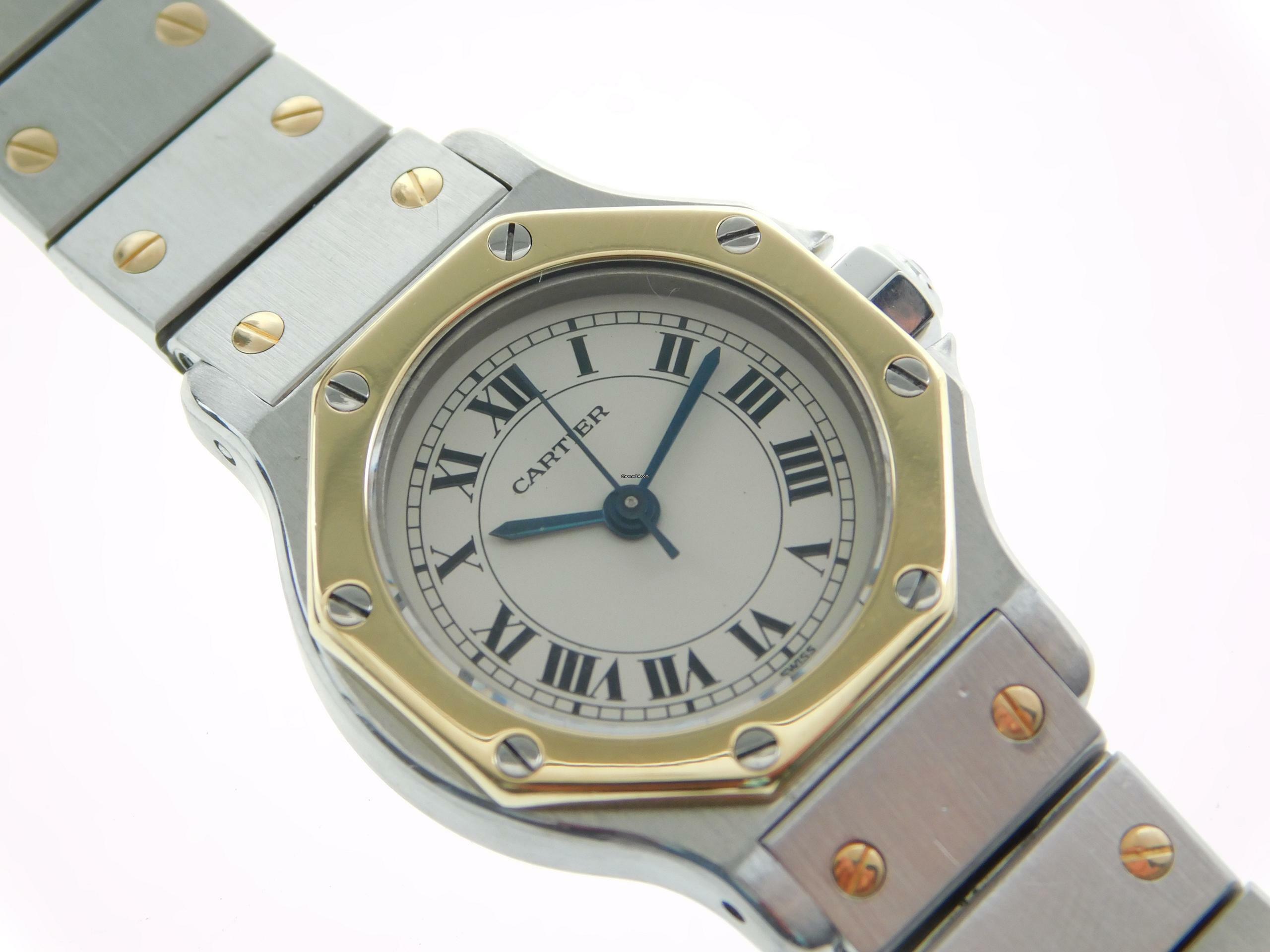  Cartier Santos Octagon Automatik Damenuhr Stahl Gold Rarität aus den 80 er Jahren </h1> 