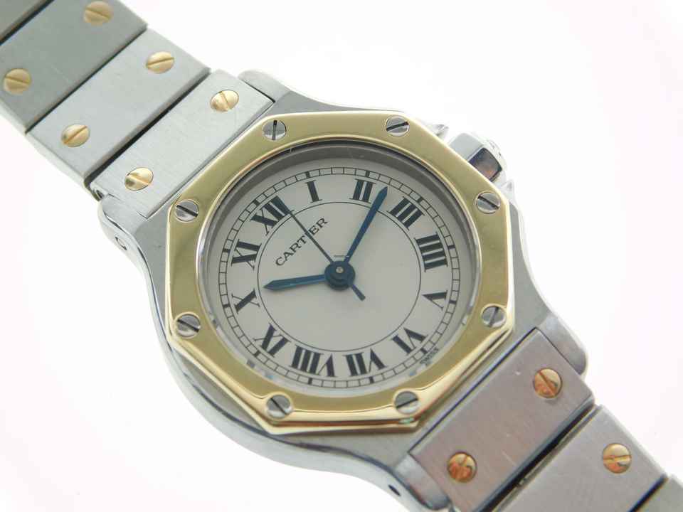  Cartier Santos Octagon Automatik Damenuhr Stahl Gold Rarität aus den 80 er Jahren </h1> 