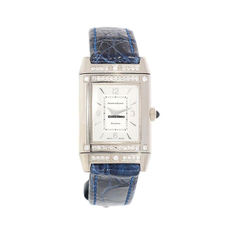 Jaeger-LeCoultre Reverso Lady Damenarmbanduhr Reverso Joaillerie mit Diamanten und Brillanten Quarz aus 750 Weissgold / Stahl Fullset