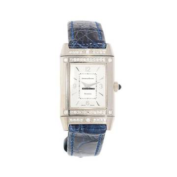  Jaeger-LeCoultre Reverso Lady Damenarmbanduhr Reverso Joaillerie mit Diamanten und Brillanten Quarz aus 750 Weissgold / Stahl Fullset 