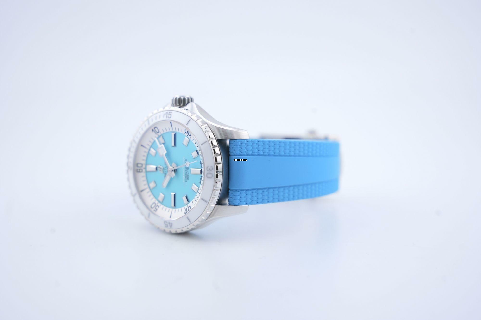 Thumbnail von Breitling Superocean 36 Turquoise Dial - Ceramic Bezel - Box+Papers A17377 2023