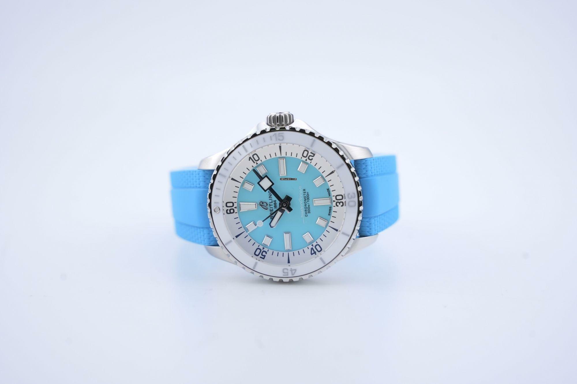 Thumbnail von Breitling Superocean 36 Turquoise Dial - Ceramic Bezel - Box+Papers A17377 2023