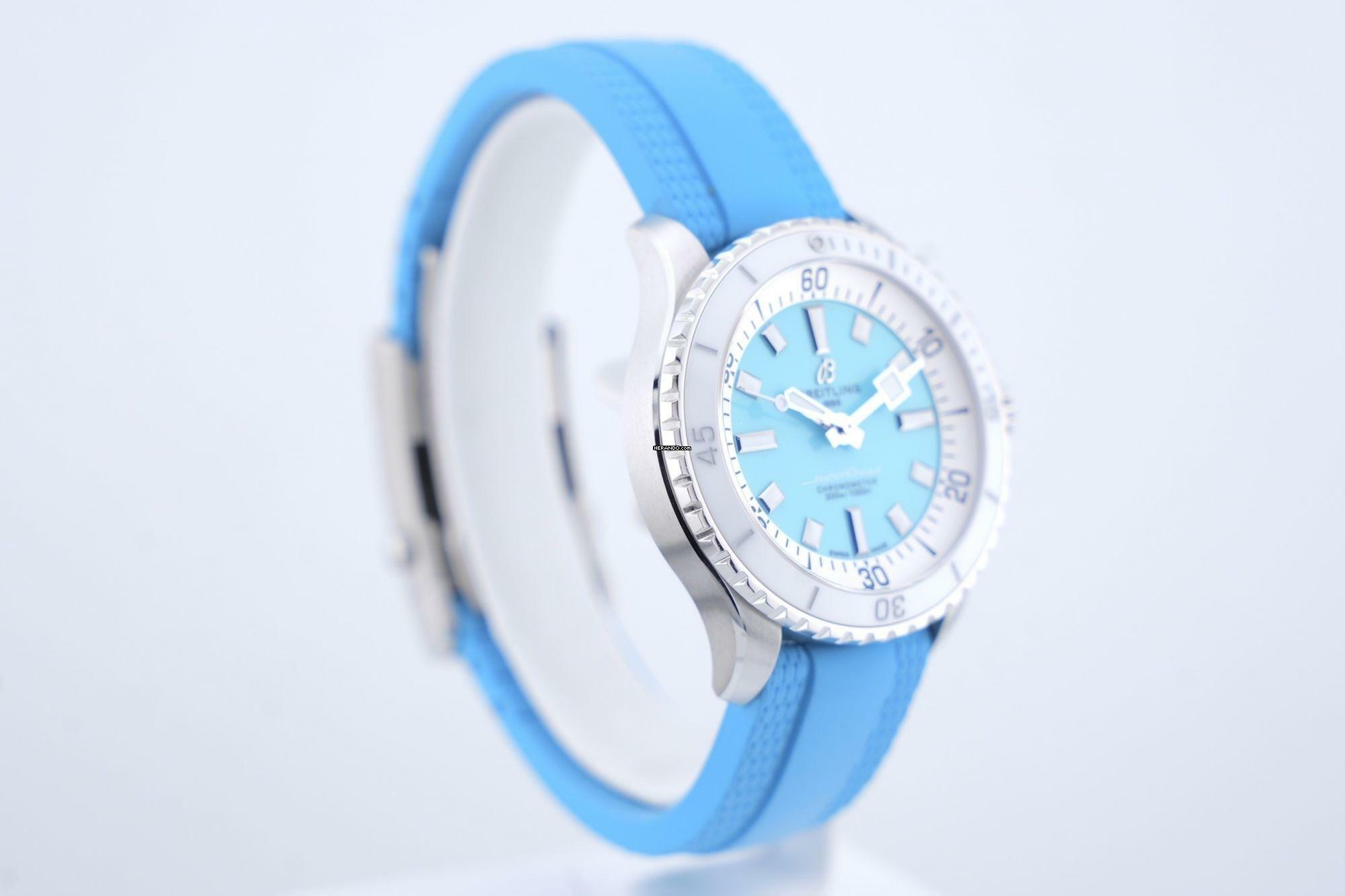 Thumbnail von Breitling Superocean 36 Turquoise Dial - Ceramic Bezel - Box+Papers A17377 2023