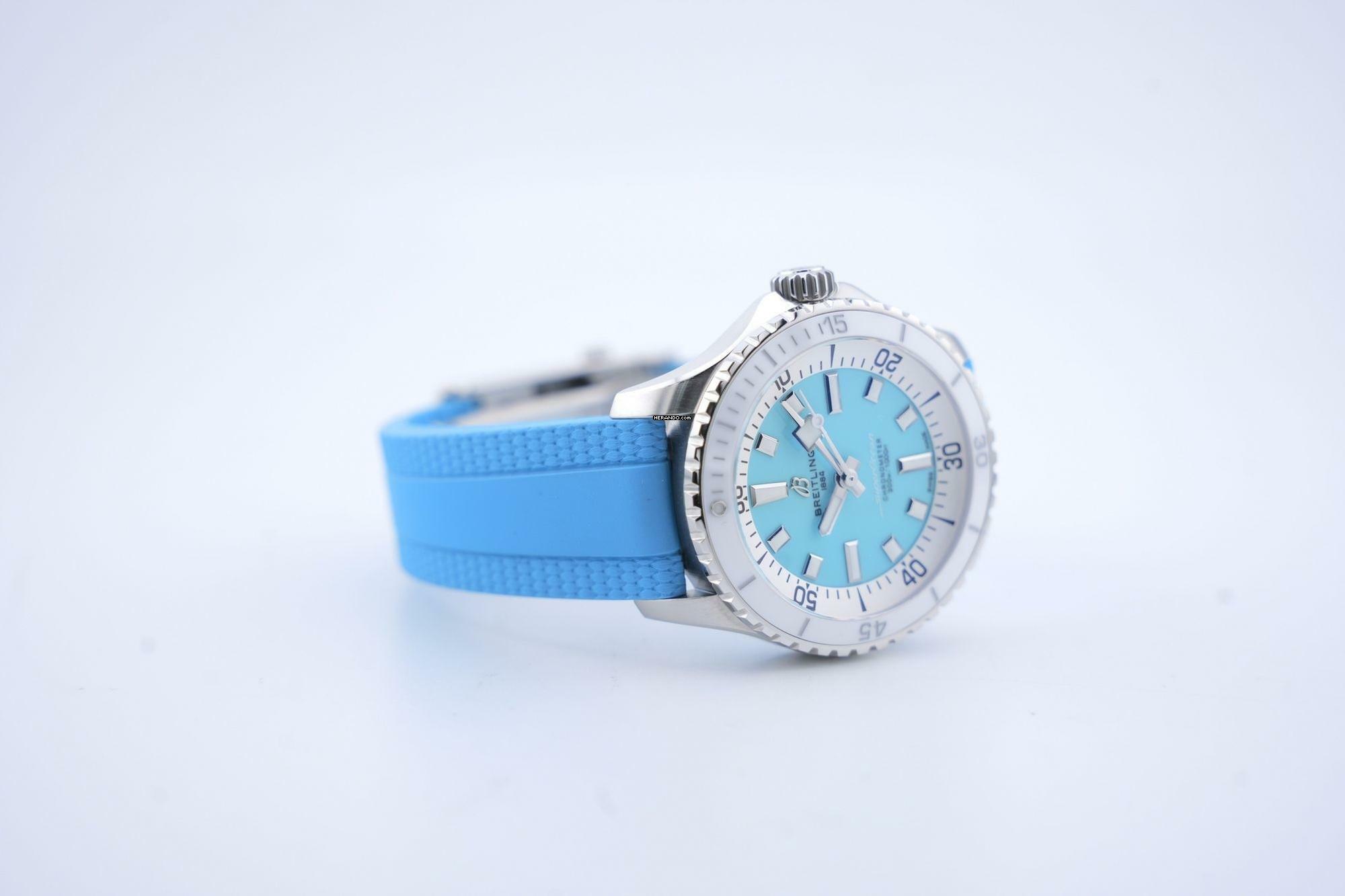 Thumbnail von Breitling Superocean 36 Turquoise Dial - Ceramic Bezel - Box+Papers A17377 2023