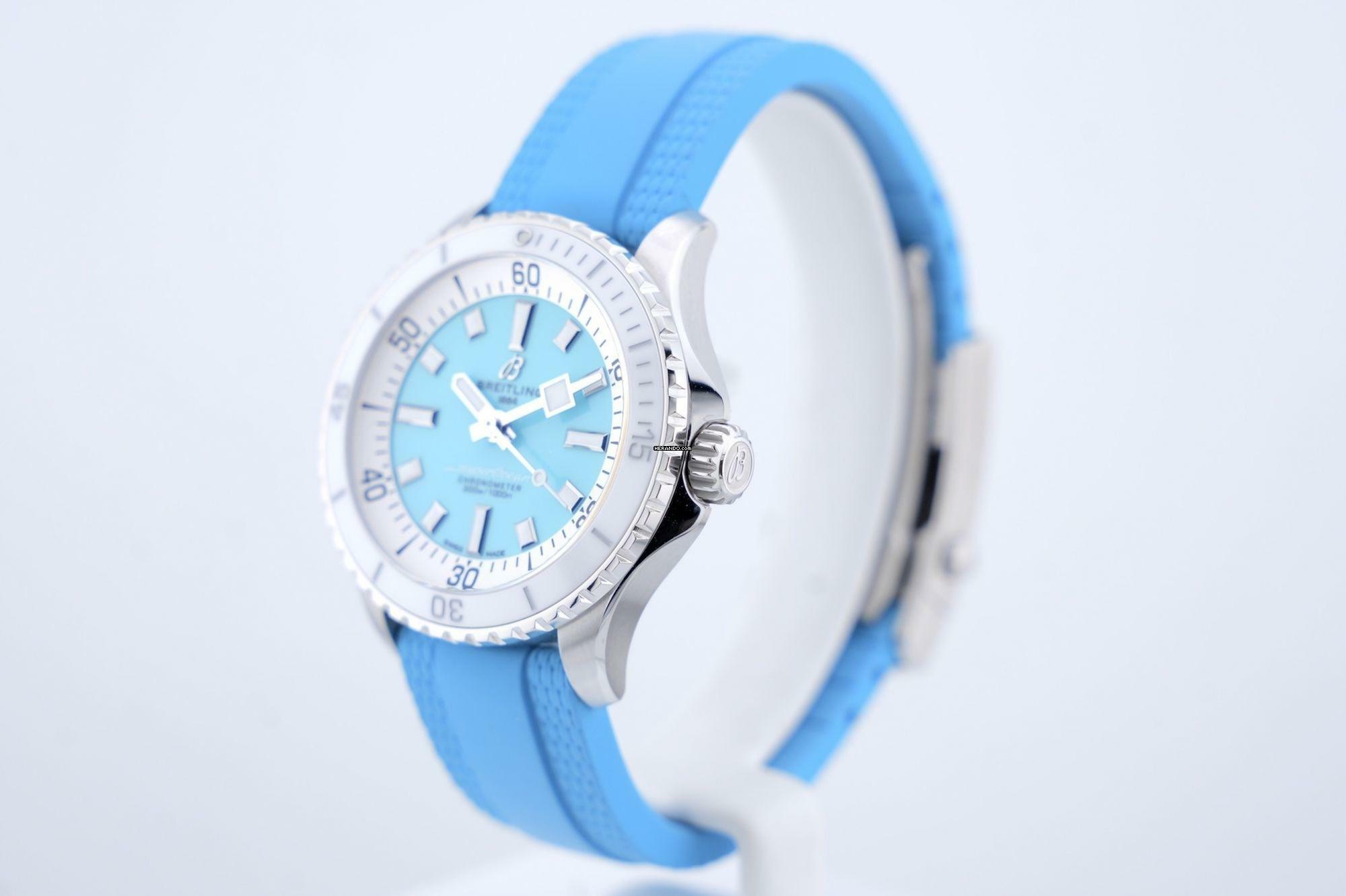 Thumbnail von Breitling Superocean 36 Turquoise Dial - Ceramic Bezel - Box+Papers A17377 2023