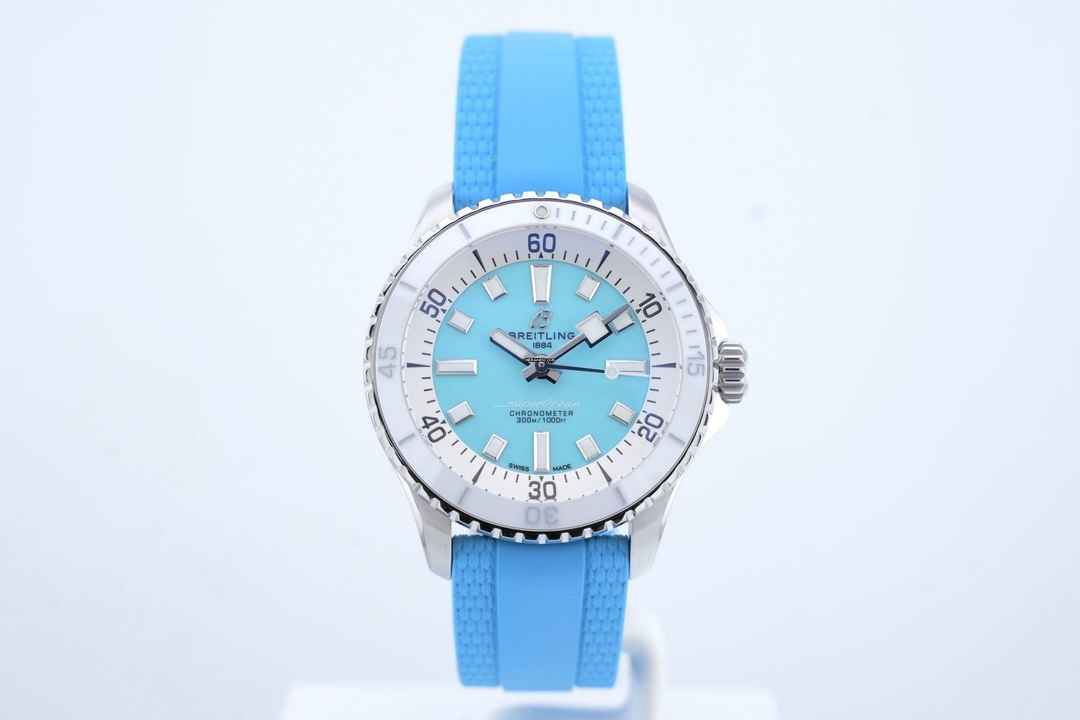  Breitling Superocean 36 Turquoise Dial - Ceramic Bezel - Box+Papers A17377 2023 