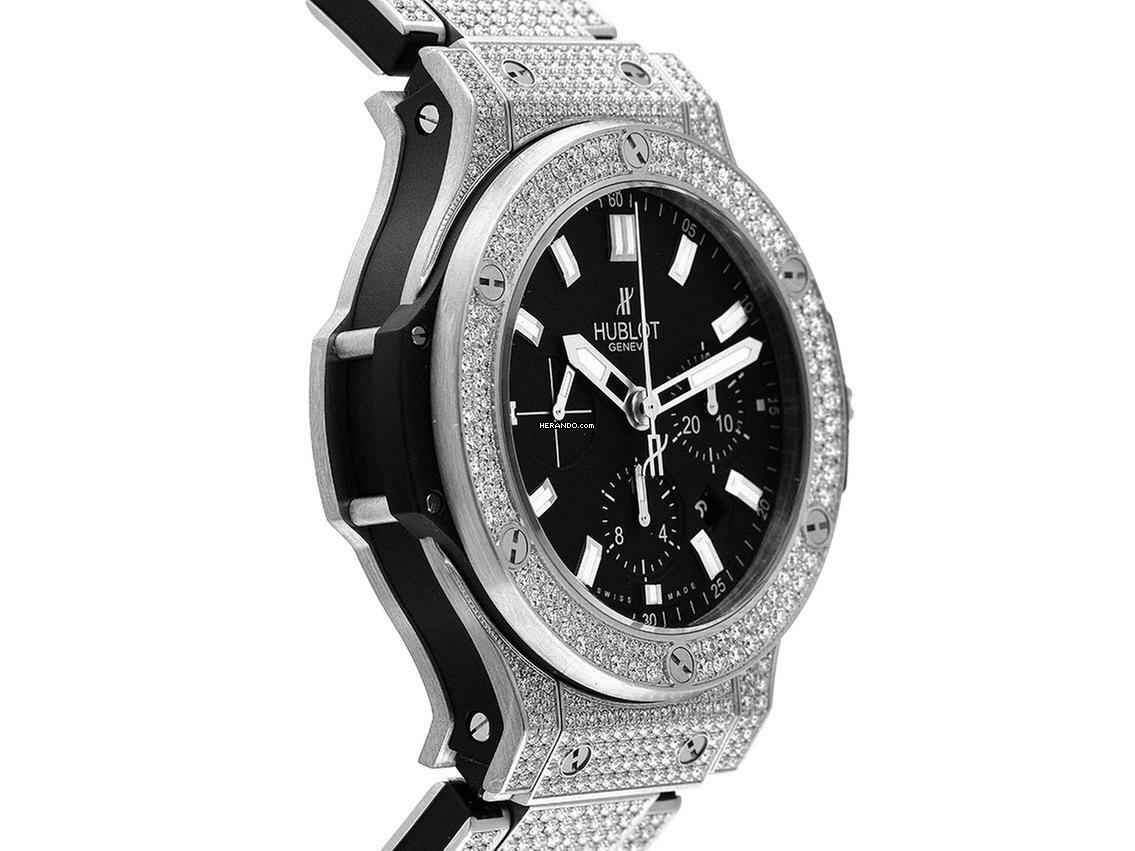Thumbnail von Hublot Big Bang 44 mm Stahl Diamanten Vollbesetzt 16,92ct Automatik Chronograph Armband Stahl 44mm Vintage Bj.2013 Box&Pap. Full Set wie Neu </h1>