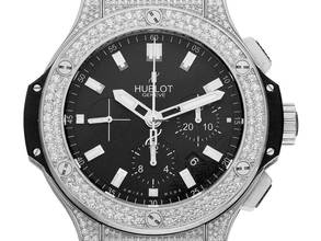 Thumbnail von Hublot Big Bang 44 mm Stahl Diamanten Vollbesetzt 16,92ct Automatik Chronograph Armband Stahl 44mm Vintage Bj.2013 Box&Pap. Full Set wie Neu </h1>