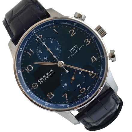  IWC Portugieser Chronograph Portuguese IW371491 chronograph blue dial Full Set Like NEW 2018’s  