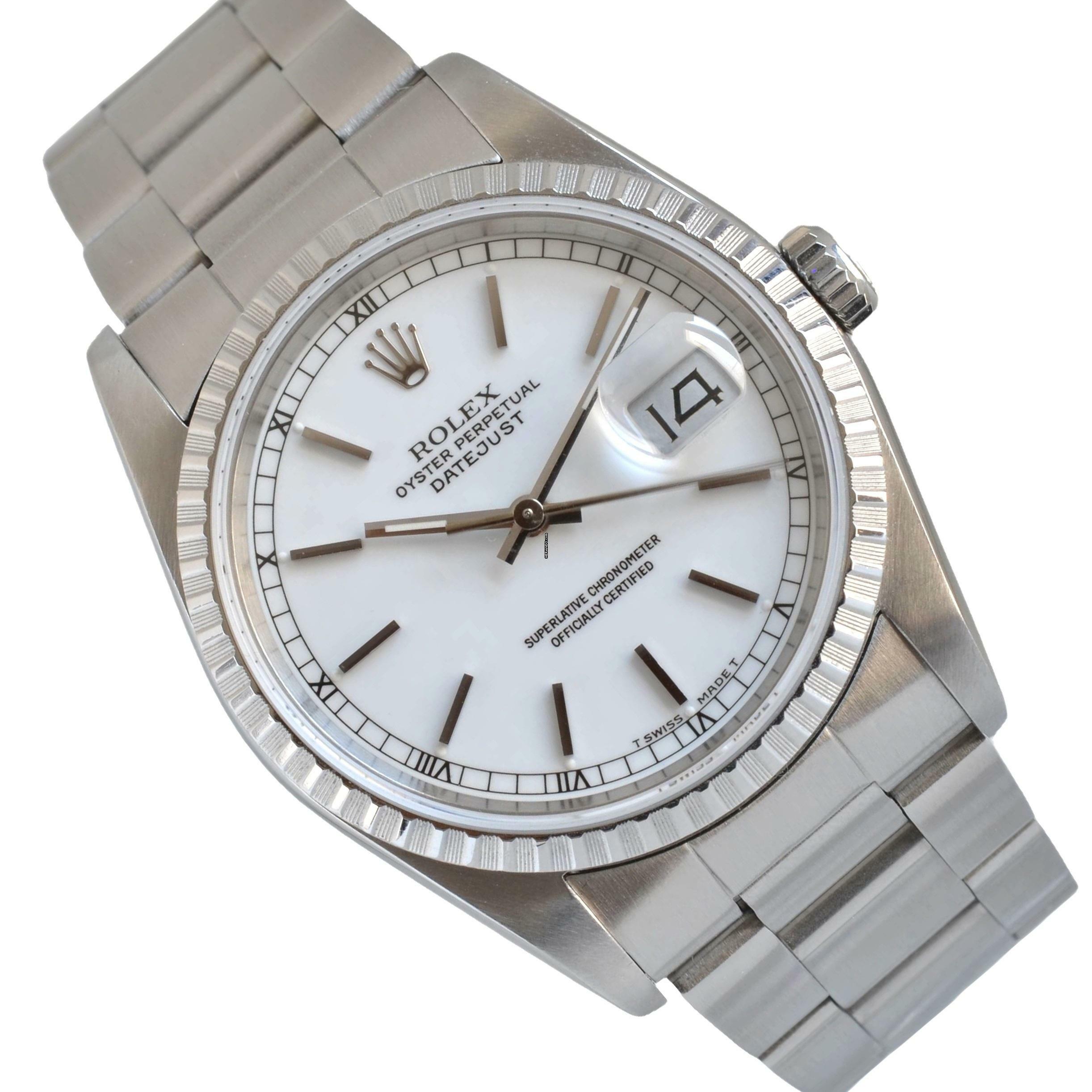  Rolex Datejust 36 16220 white dial Full Set 1989 </h1> 