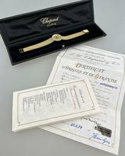 Thumbnail von Chopard Damenarmbanduhr Damenuhr 18 K / 750 Gelbgold Diamantlünette Vintage Erstkauf 05/1974 Full Set