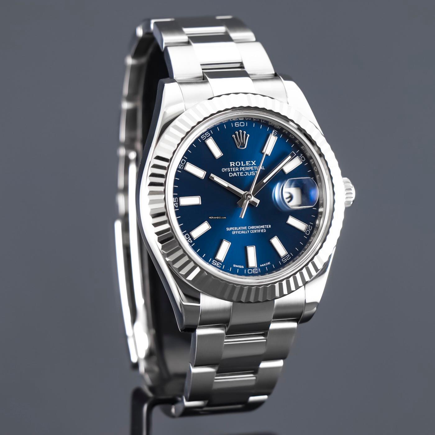 Thumbnail von Rolex Datejust 41 Blue Dial FULLSET