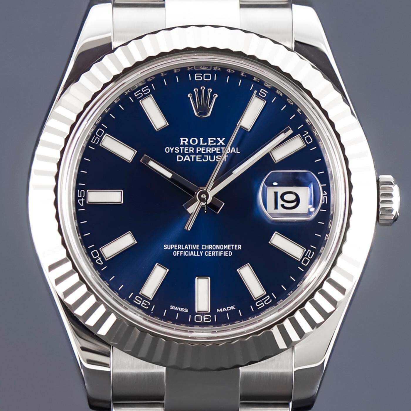 Thumbnail von Rolex Datejust 41 Blue Dial FULLSET