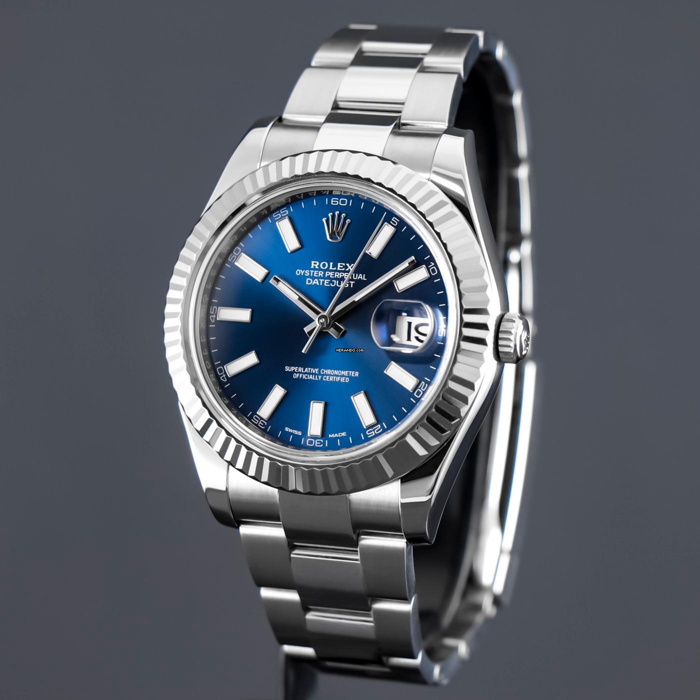 Thumbnail von Rolex Datejust 41 Blue Dial FULLSET