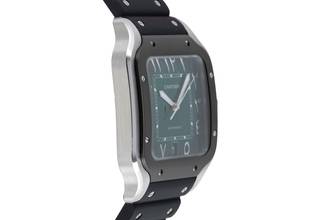 Thumbnail von Cartier Santos Green Arabic Stahl Automatik Herrenuhr Ref. WSSA0055 B&P 2024