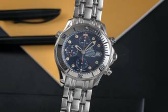 Thumbnail von Omega Seamaster Diver 300 M Chronograph Stahl Automatik Ref. 2598.80.00 B&P 1996