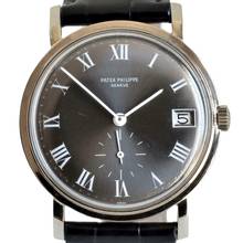 Thumbnail von Patek Philippe Calatrava Date 3445 Oversize slate grey dial white gold 18KT 1967's </h1>