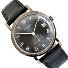 Thumbnail von Patek Philippe Calatrava Date 3445 Oversize slate grey dial white gold 18KT 1967's </h1>